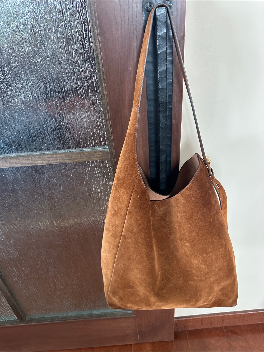 Tory Burch Women's Suede Hobo Bag in Cognac Brown - Picture 9 of 12